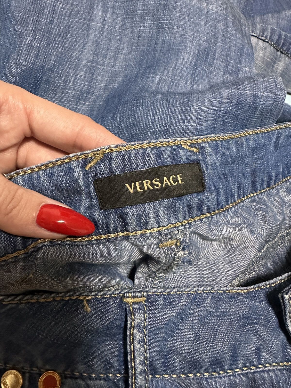 Versace Versace jeans women luxury RARE vintage metal logo Size 26" / US 2 / IT 38 - 12 Thumbnail