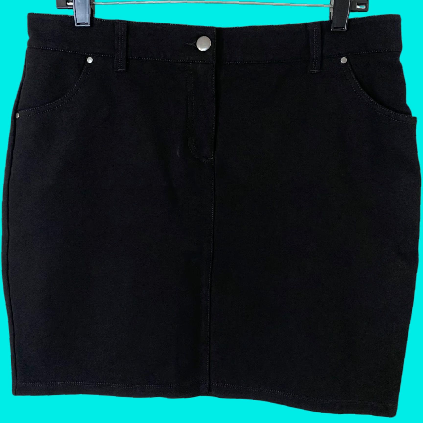 Eileen Fisher Eileen Fisher Skirt Women 12 Black Viscose Stretch Mini Business Casual Size 34" / US 12 / IT 48 - 1 Thumbnail
