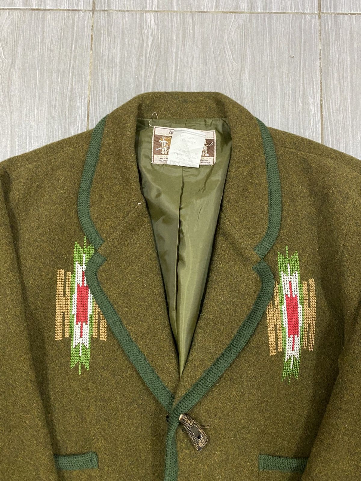 Vintage Vintage Italian Style Wool Jacket – Alpine Tyrolean Look Size M / US 6-8 / IT 42-44 - 3 Thumbnail