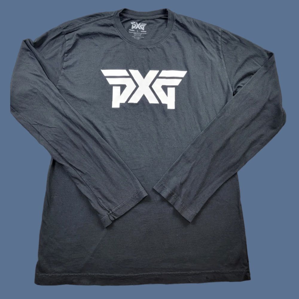 Logo 7 PXG Shirt Mens Large Black Long Sleeve Crew Neck Logo Sports Cotton Knit Tee Size US L / EU 52-54 / 3 - 1 Thumbnail