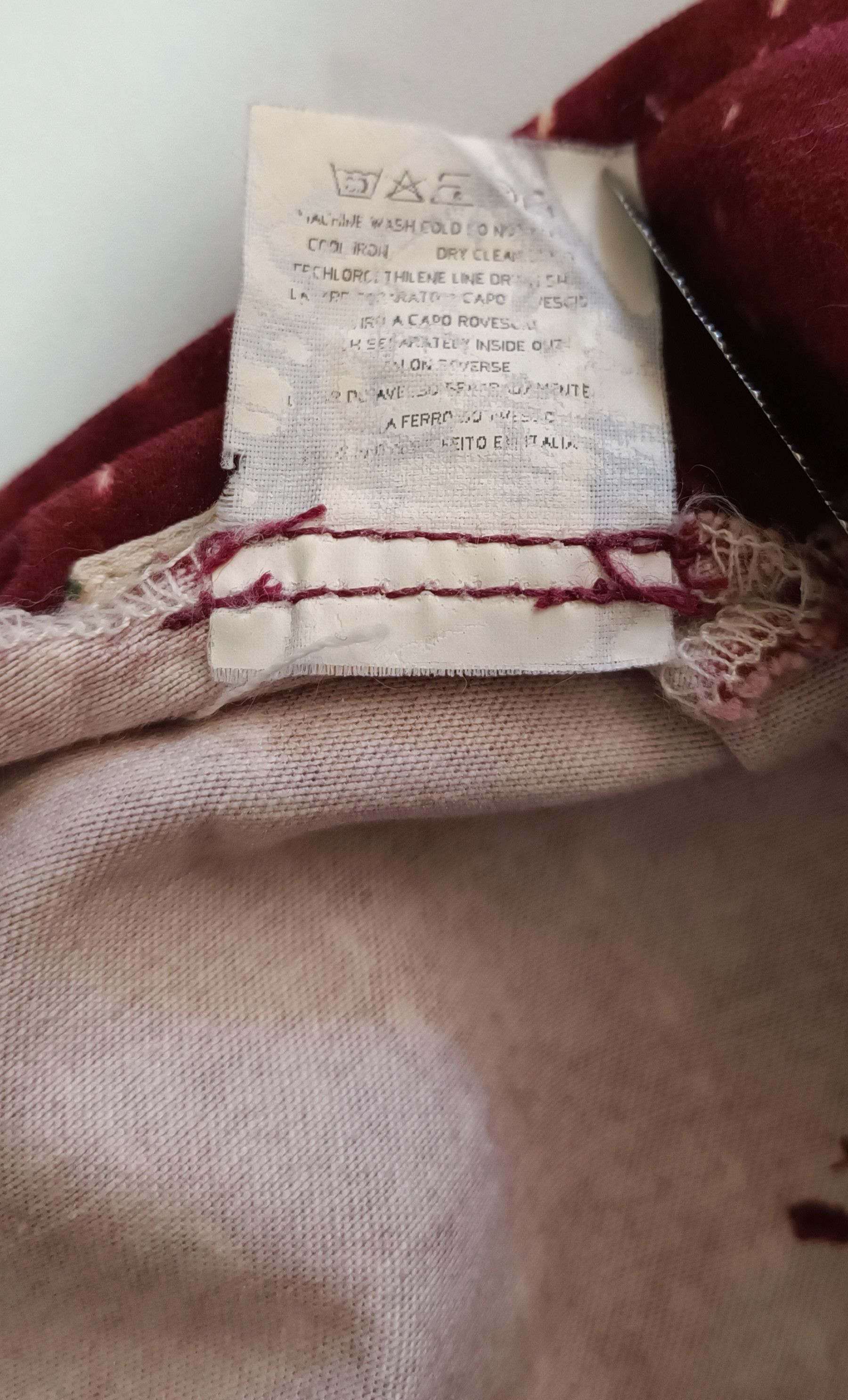 Jean Paul Gaultier 90's- Burgundy maxi skirt with ethnic print. Size 28" / US 6 / IT 42 - 6 Thumbnail