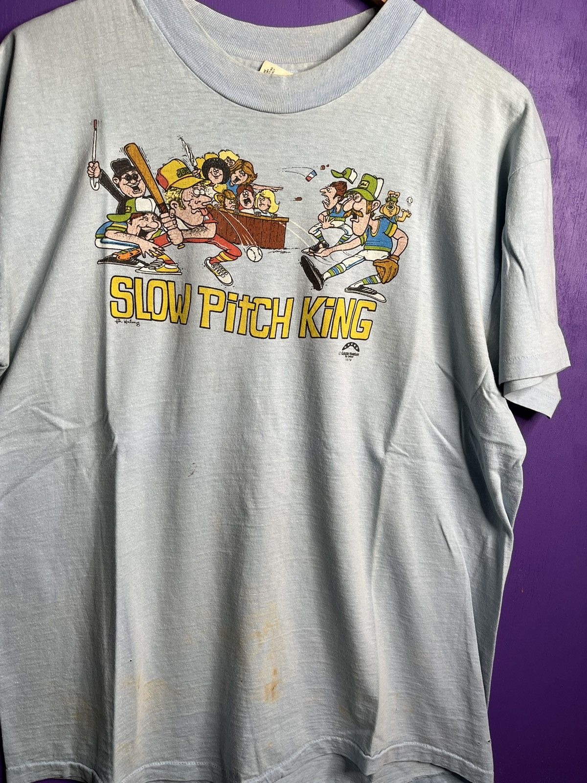Vintage Vintage 1979 Slow pitch kings frat t-shirt Size US L / EU 52-54 / 3 - 3 Thumbnail