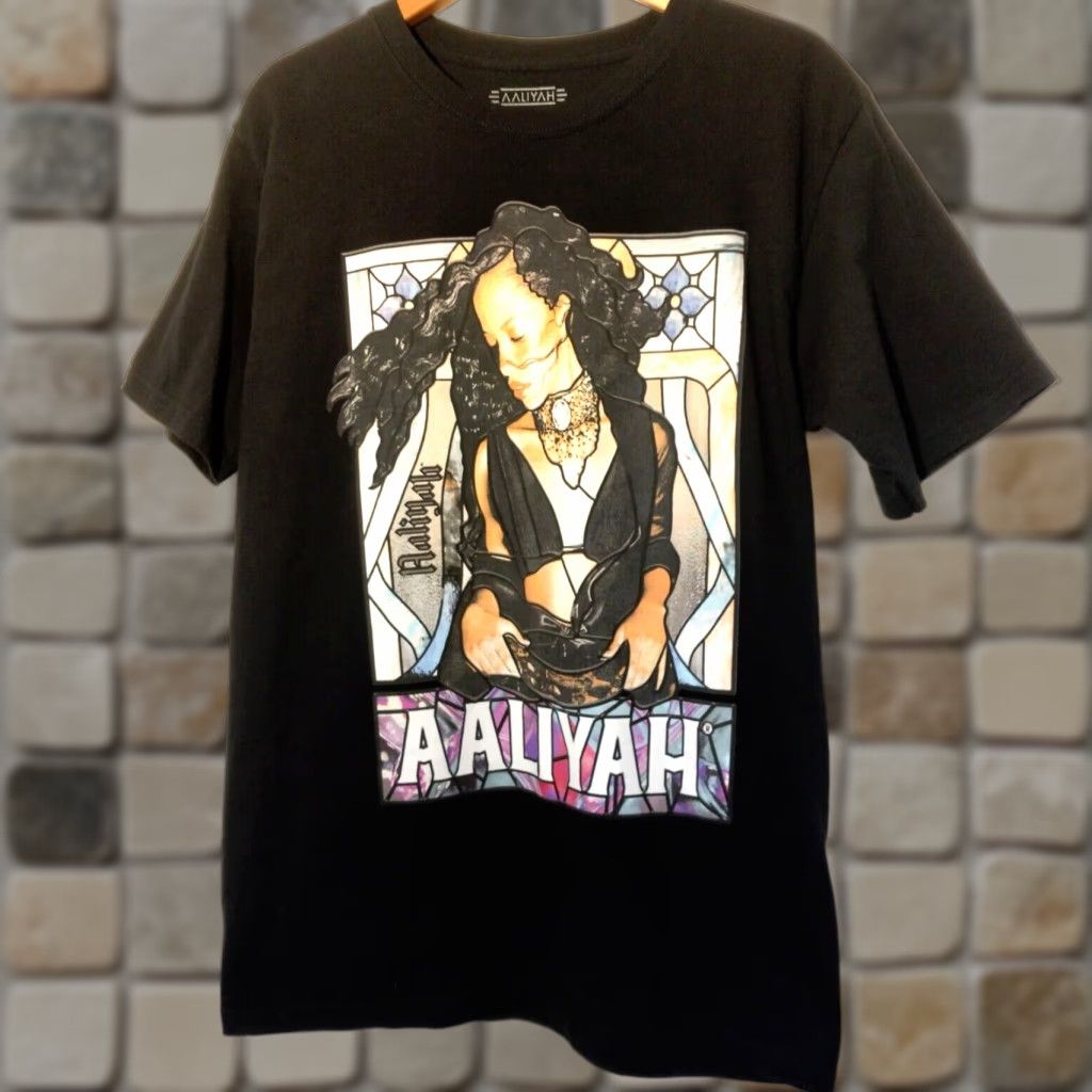 Vintage Aaliyah Shirt Unisex Large Black Short Sleeve Graphic R&B Music Artist Singer Shirt Size US L / EU 52-54 / 3 - 1 Thumbnail