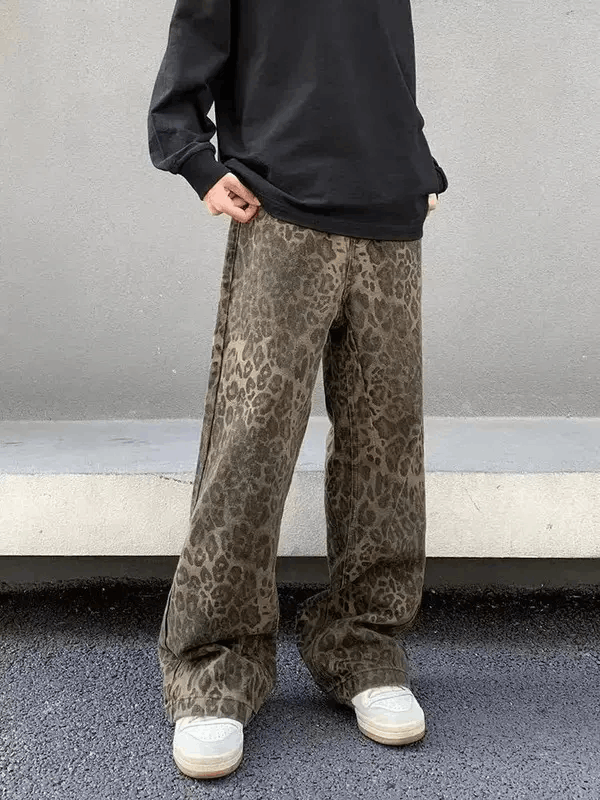 Japanese Brand × Jean Vintage Brown Leopard Print Straight Leg Micro Jeans Size US 30 / EU 46 - 3 Thumbnail