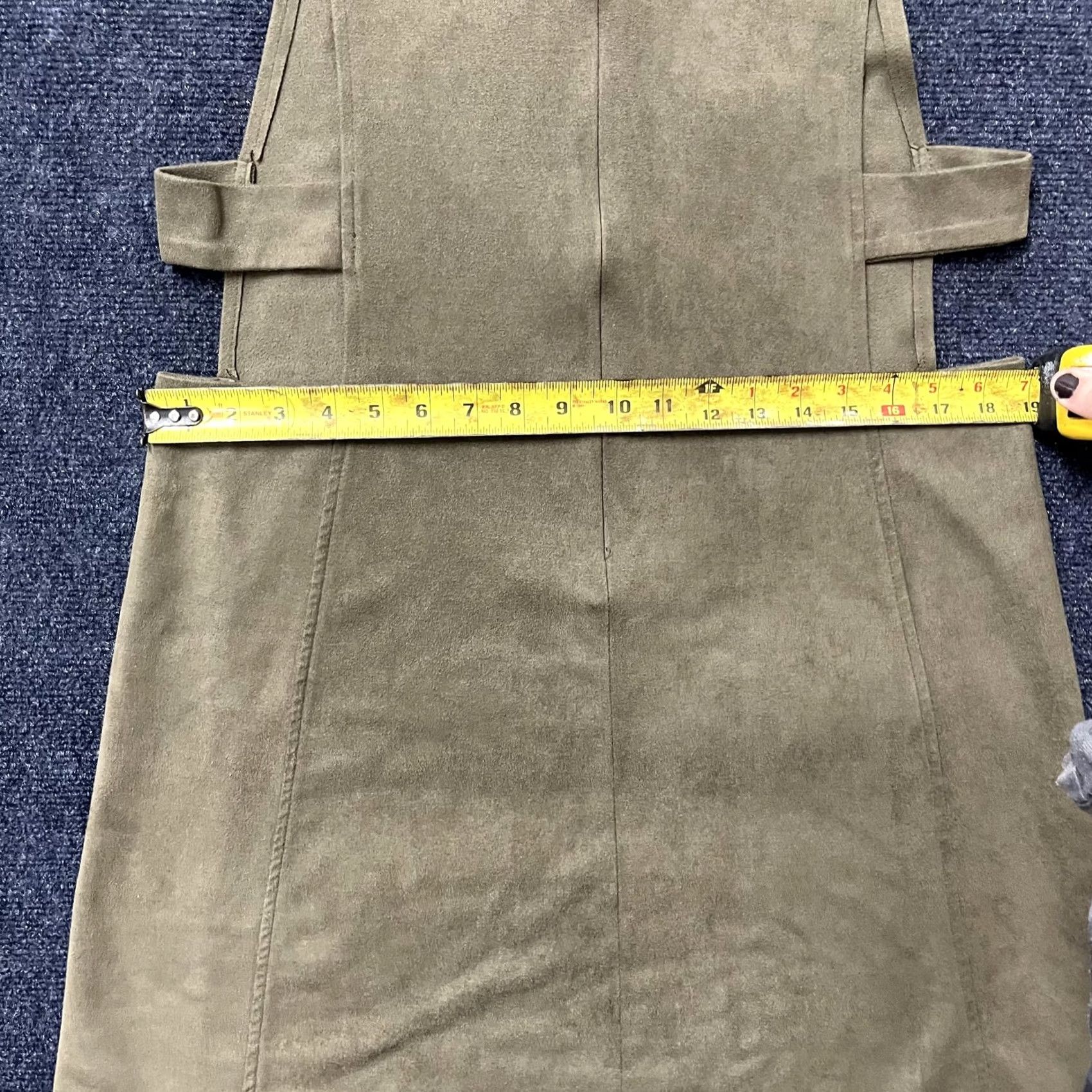 Vintage Wishlist Green Faux Suede Sleeveless Mock Neck Shift Mini Dress Womens Medium Size M / US 6-8 / IT 42-44 - 5 Thumbnail