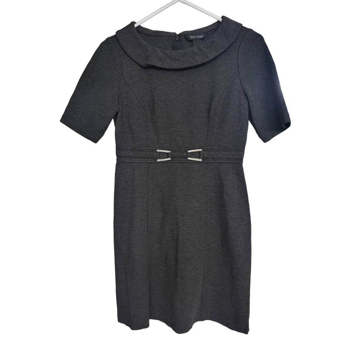 White House Black Market White House Black Market Gray Dress with Faux Belt - Size 2 Size XS / US 0-2 / IT 36-38 - 1 Thumbnail