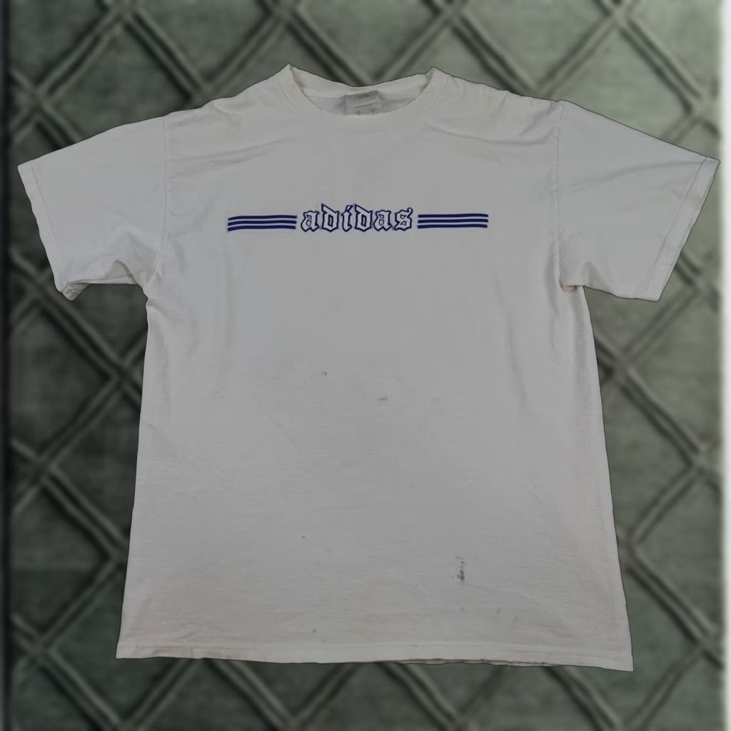 Adidas VINTAGE adidas Shirt Mens Medium White Gothic Logo Stripe Graphic Mexico Size US M / EU 48-50 / 2 - 1 Thumbnail