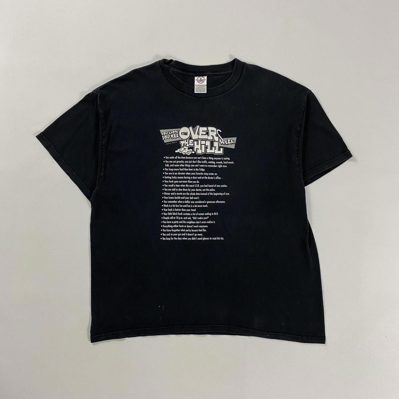 Vintage Black vintage over the hill funny tee #funnytee #90s Size US XL / EU 56 / 4 - 1 Thumbnail
