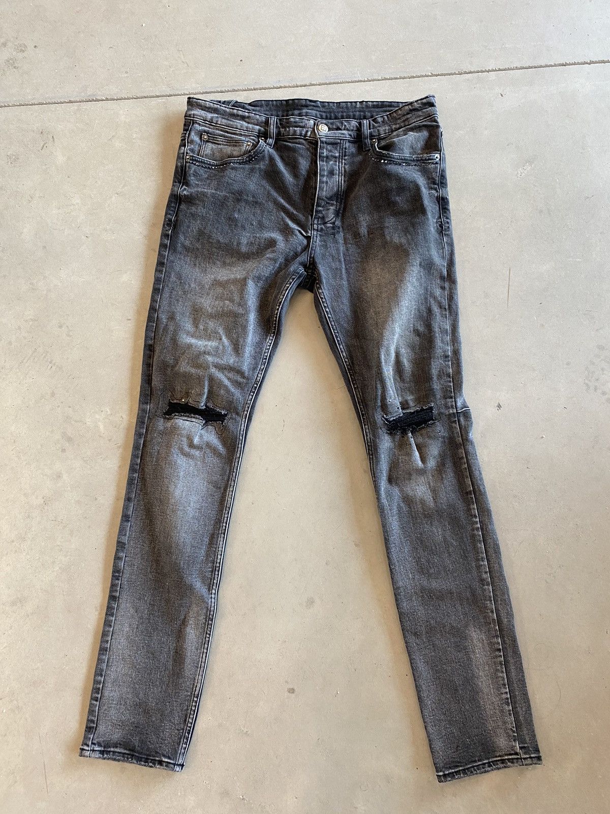 Ksubi Ksubi Rhinestone Denim Washed Black Size US 34 / EU 50 - 1 Thumbnail