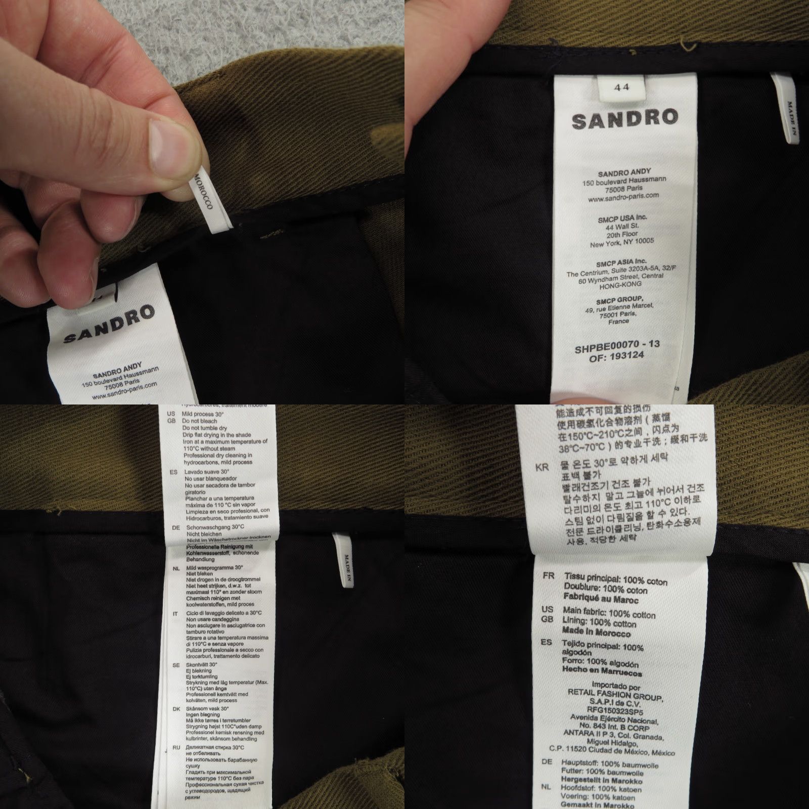 Sandro Sandro Paris Shorts Mens 34 (44) Camel Brown Cotton Twill Designer Chino 9" Andy Size US 44 / EU 60 - 8 Thumbnail