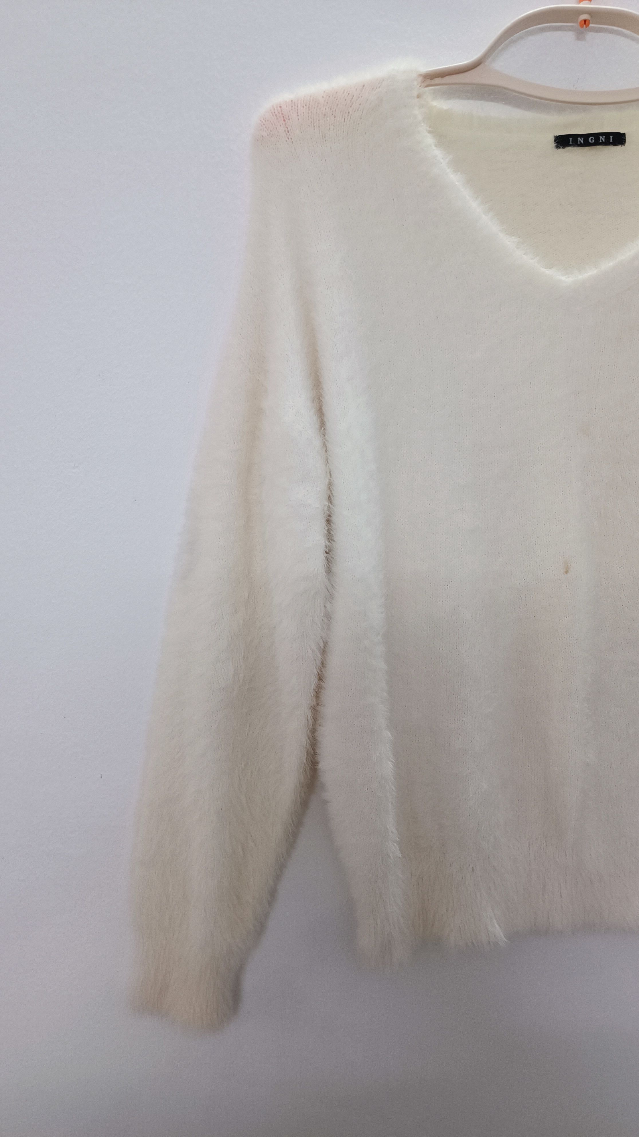 Homespun Knitwear × Japanese Brand × Vintage INGNI Vintage Look White Knitwear Size M / US 6-8 / IT 42-44 - 4 Thumbnail