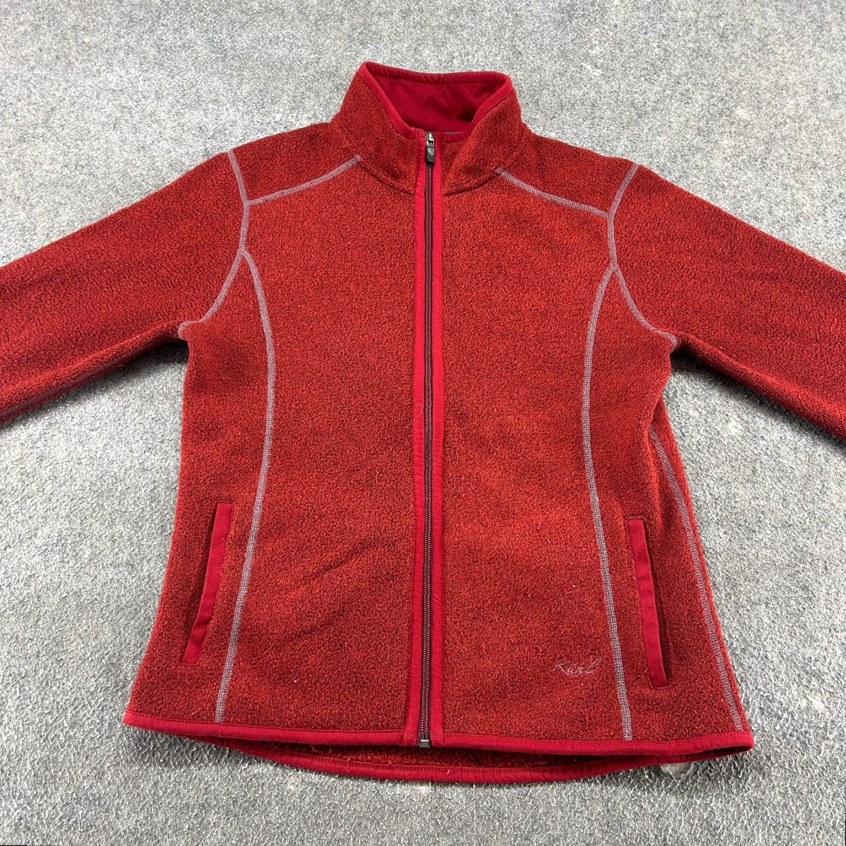 Vintage Kuhl Jacket Womens M Red Full Zip Fleece Solid Outdoor Casual Spring Winter Jacket Size M / US 6-8 / IT 42-44 - 4 Thumbnail