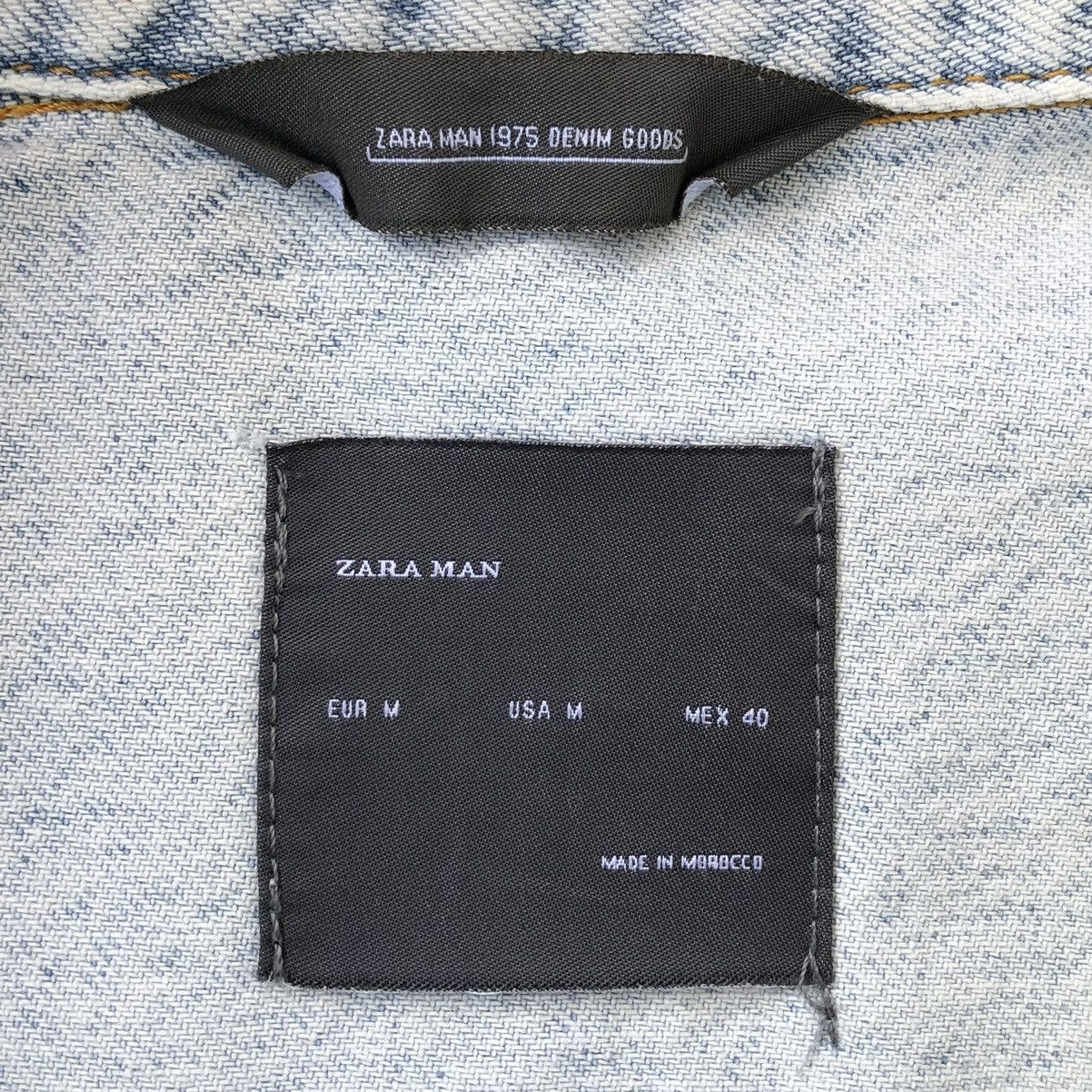 Zara Zara Mens Light Blue Studs Stones Skull Faded Wash Jacket Size US M / EU 48-50 / 2 - 22 Thumbnail