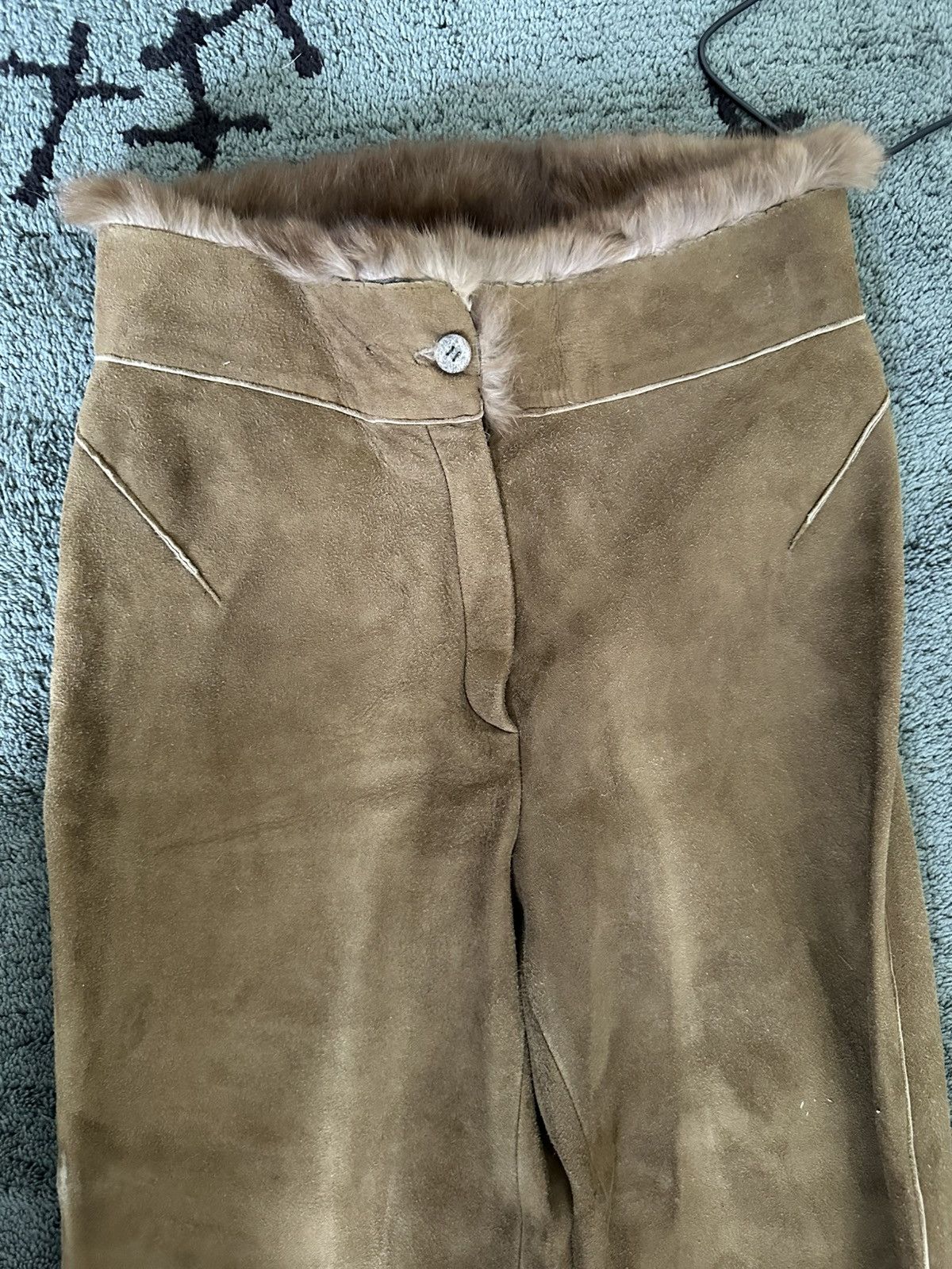 Fendi Archive Fendi Fall 1999 Suede Mink Fur Pants Karl Lagerfeld Size 28" / US 6 / IT 42 - 4 Thumbnail