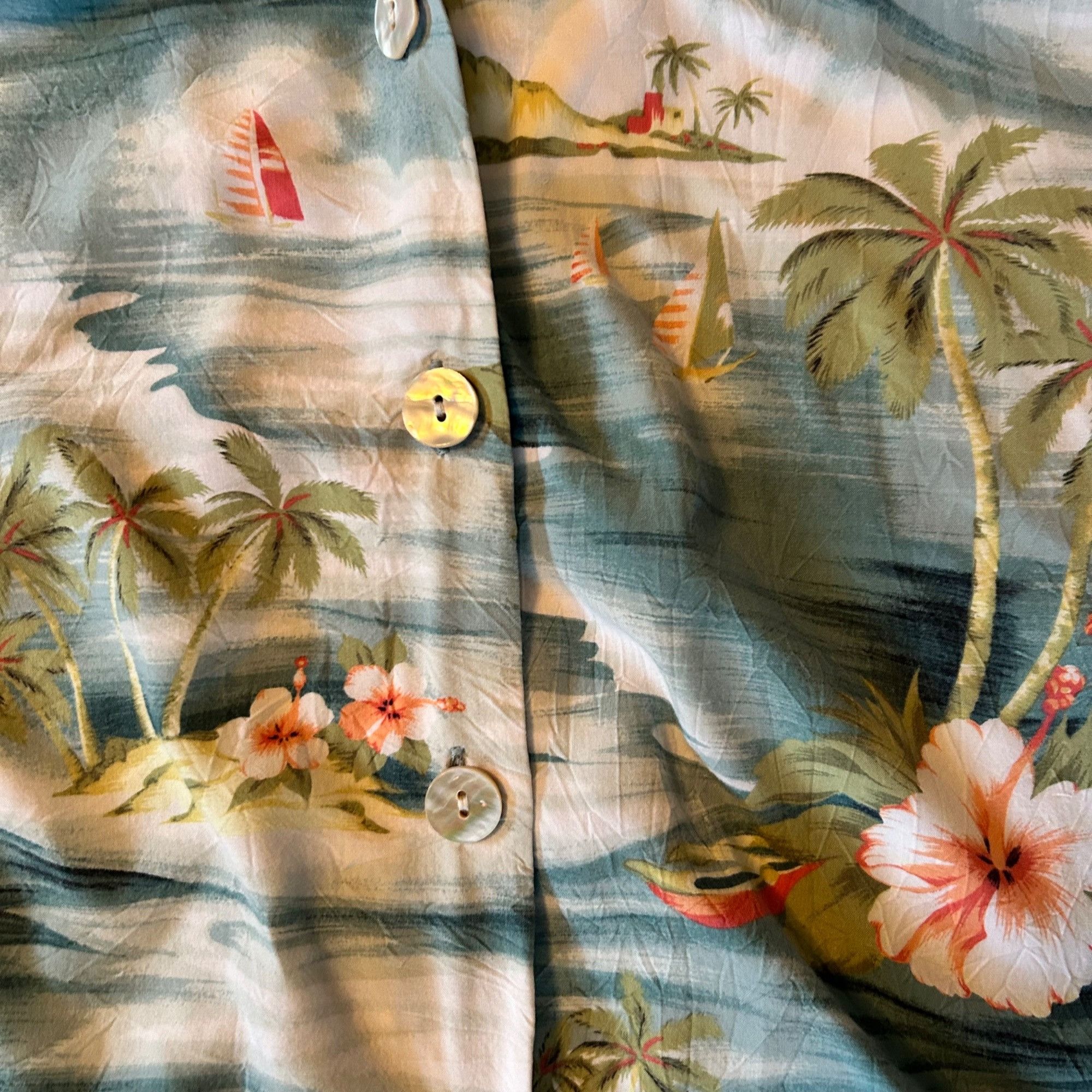 Tommy Bahama Tommy Bahama 100% Rayon Tropical Palm Trees Nautical Shirt L Size US L / EU 52-54 / 3 - 2 Thumbnail