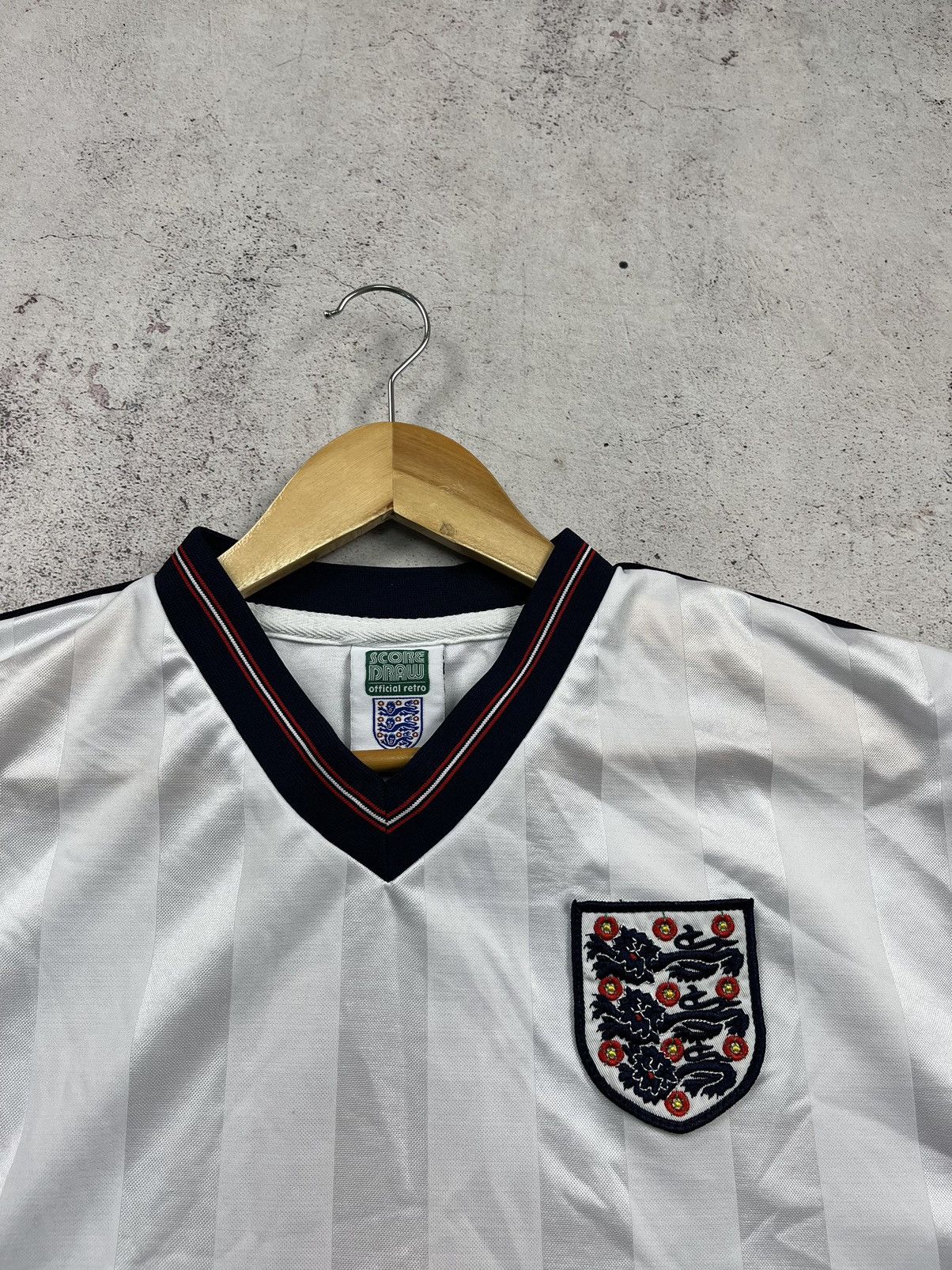 Vintage ENGLAND 90s HOME FOOTBALL SHIRT SOCCER JERSEY SCORE DRAW Size US L / EU 52-54 / 3 - 2 Thumbnail