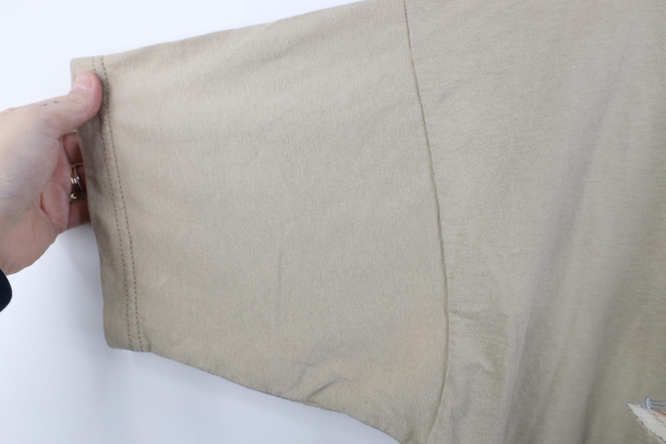 Fruit Of The Loom Vintage 90s Country Farmhouse Short Sleeve T-Shirt Beige Size XL / US 12-14 / IT 48-50 - 6 Thumbnail