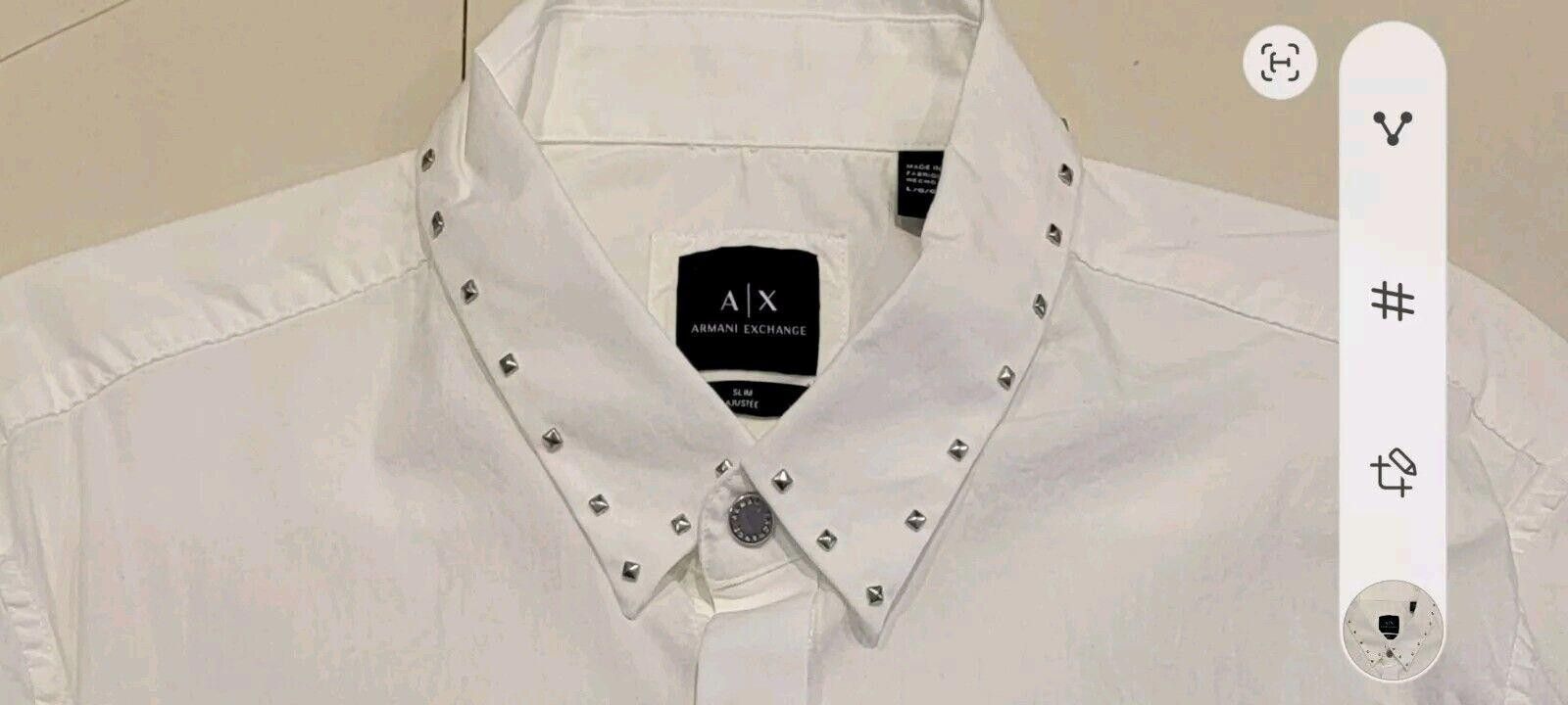 Armani Exchange Armani Exchange White Button Up Detail On Collar Size Large Size US L / EU 52-54 / 3 - 3 Thumbnail