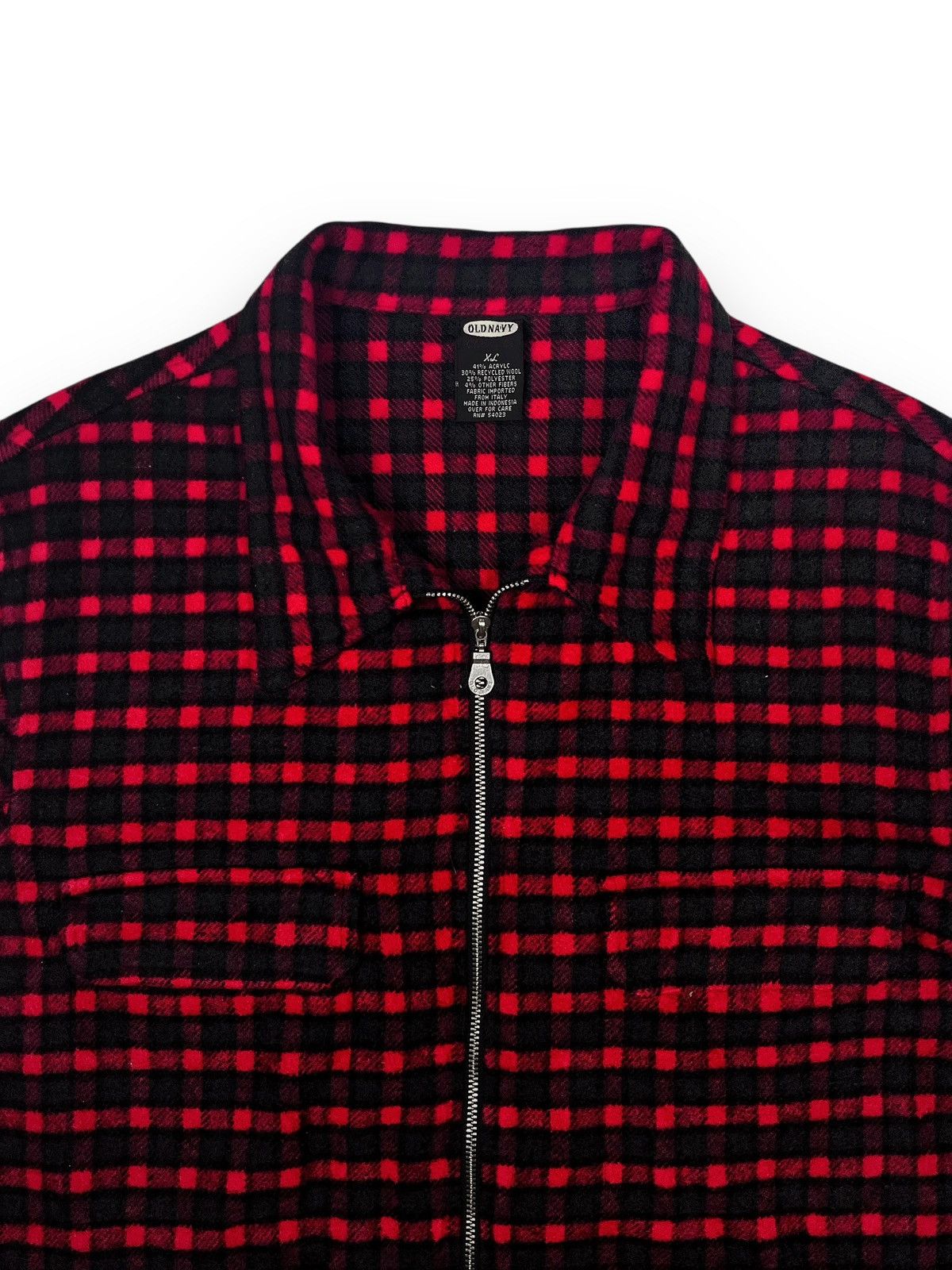 Old Navy 90s Old Navy Double Pocket Vintage Acrylic Full Zip Flannel Size US XL / EU 56 / 4 - 2 Thumbnail