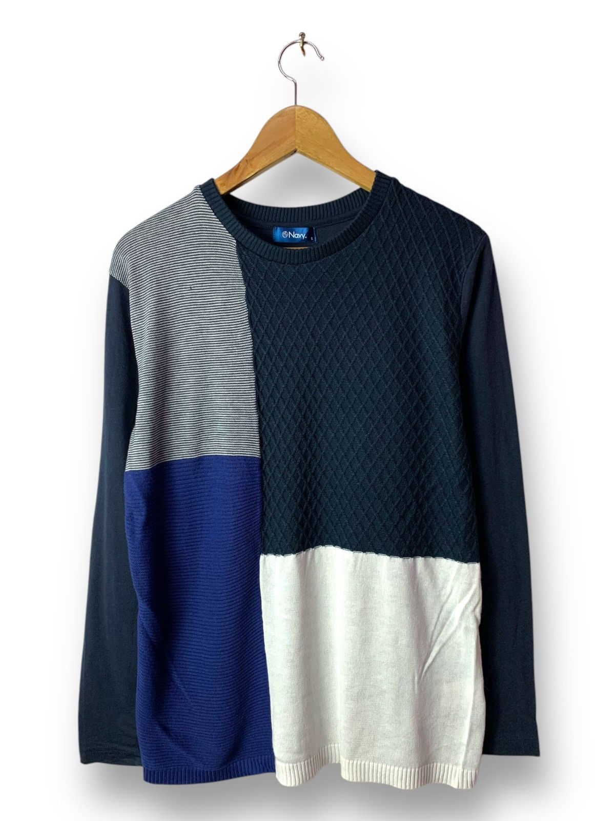 Japanese Brand 🔥 Japanese Brand Navy Multicuts Patchwork Tee Knitwear Size US M / EU 48-50 / 2 - 1 Thumbnail