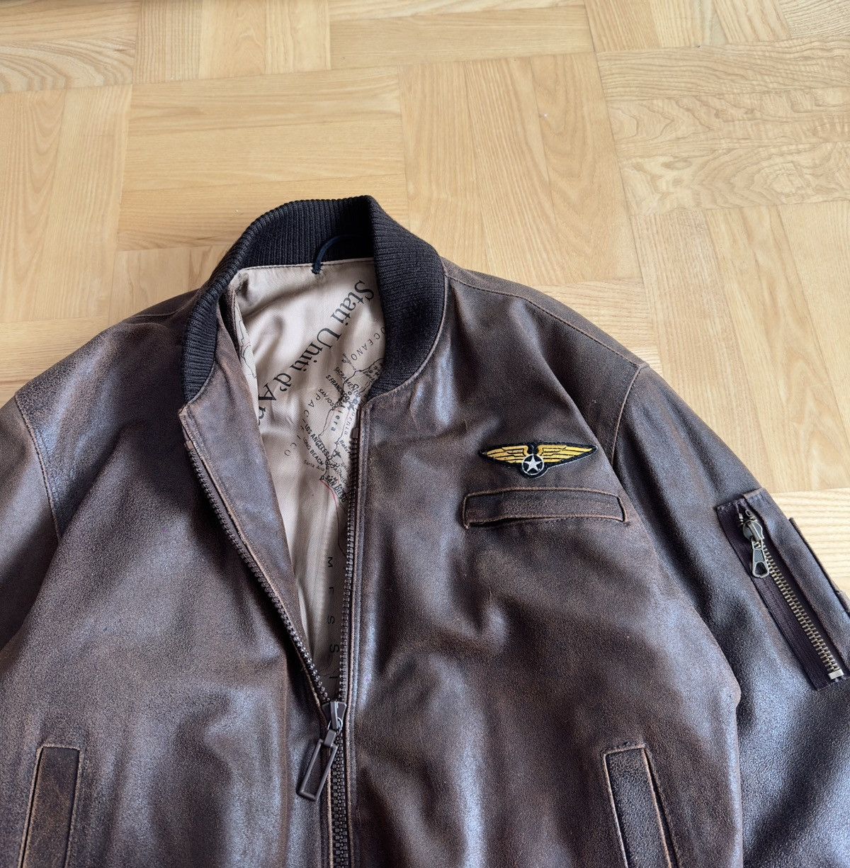 Avirex Vintage 80-90s B-3 Aviator Flight Leather Bomber Jacket Size US L / EU 52-54 / 3 - 3 Thumbnail