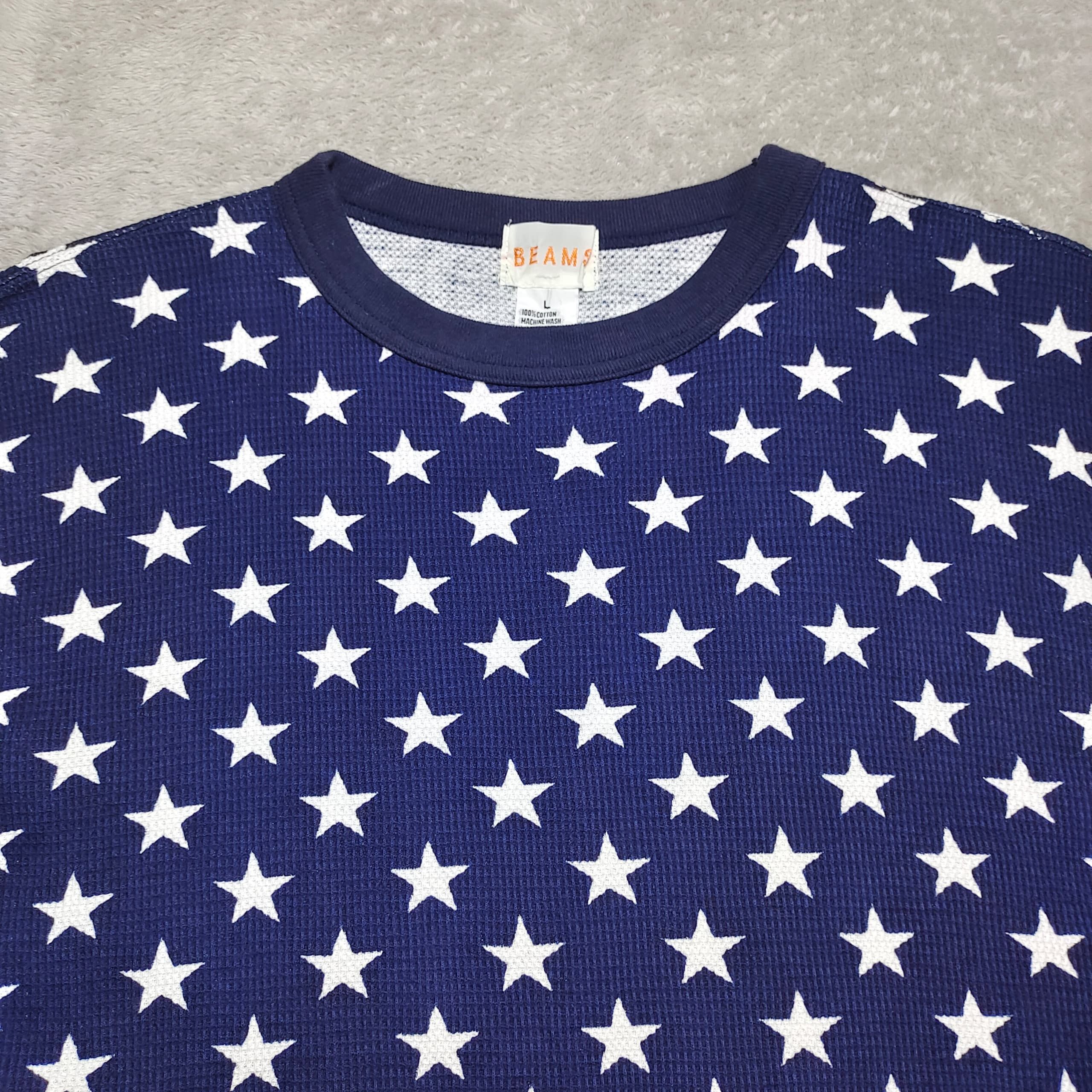 Beams Plus BEAMS STAR PRINT LONG SLEEVE T SHIRT Size US L / EU 52-54 / 3 - 3 Thumbnail