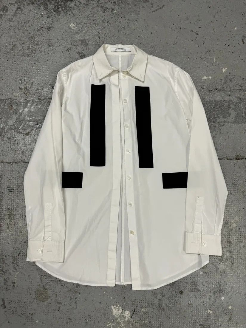 Designer × Givenchy × Vintage Givenchy Sample White & Black Contemporary Sample Shirt Size US S / EU 44-46 / 1 - 9 Thumbnail