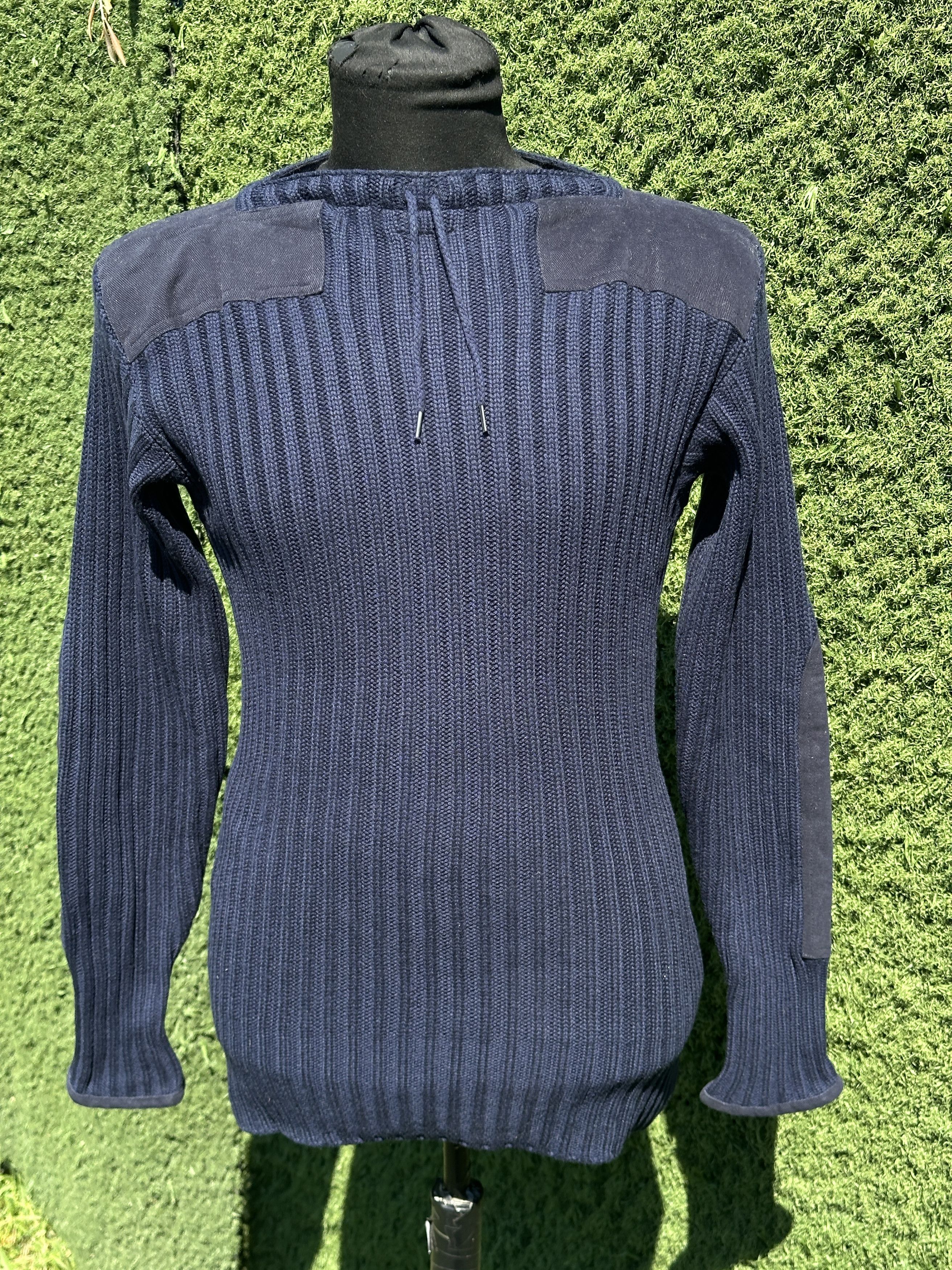 N.Peal 007 James Bond No Time To Die Ribbed Wool Sweater S in Blue, Men’s