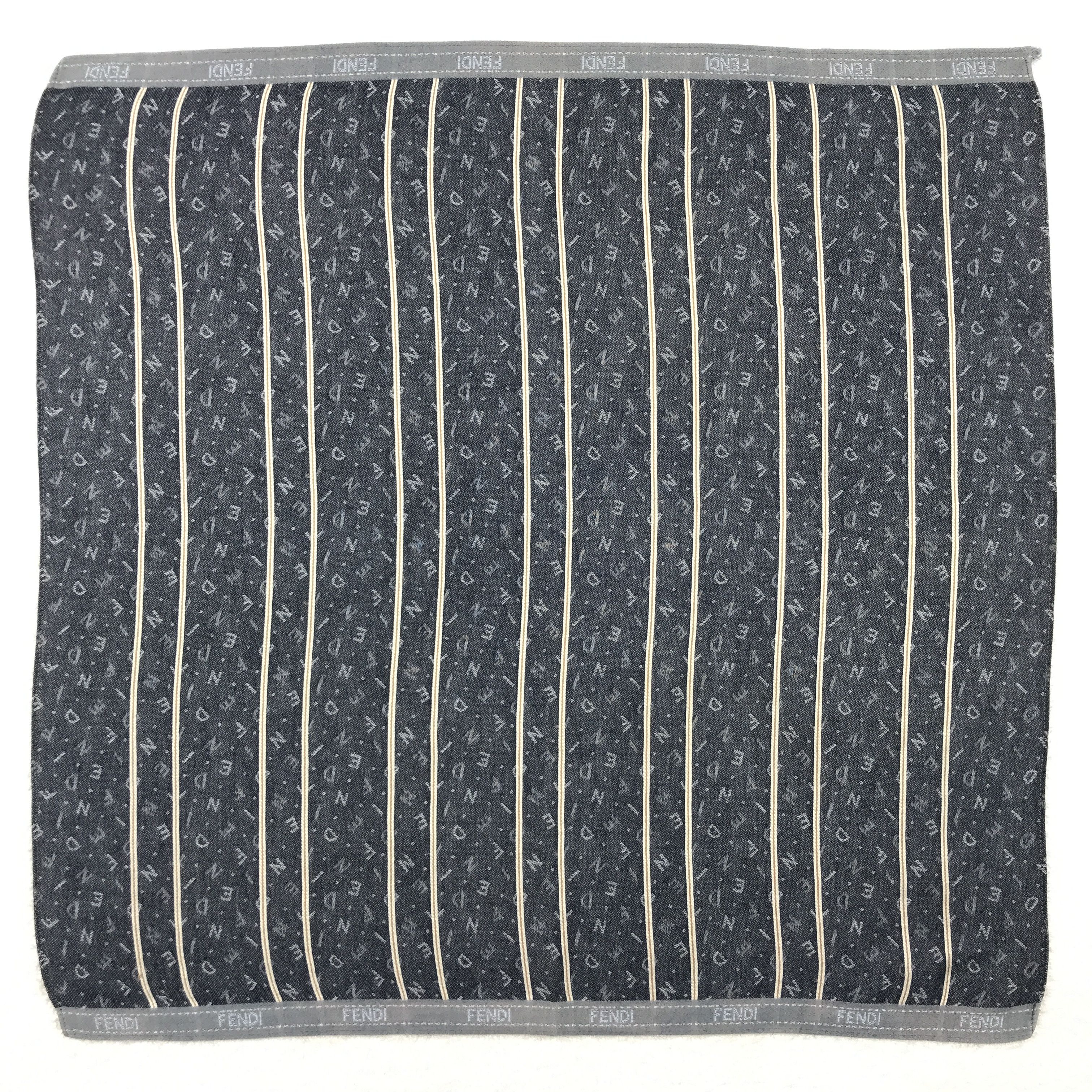 Designer × Vintage Fendi Embroidery Monogram Bandana Neckerchief Handkerchief Size ONE SIZE - 1 Thumbnail