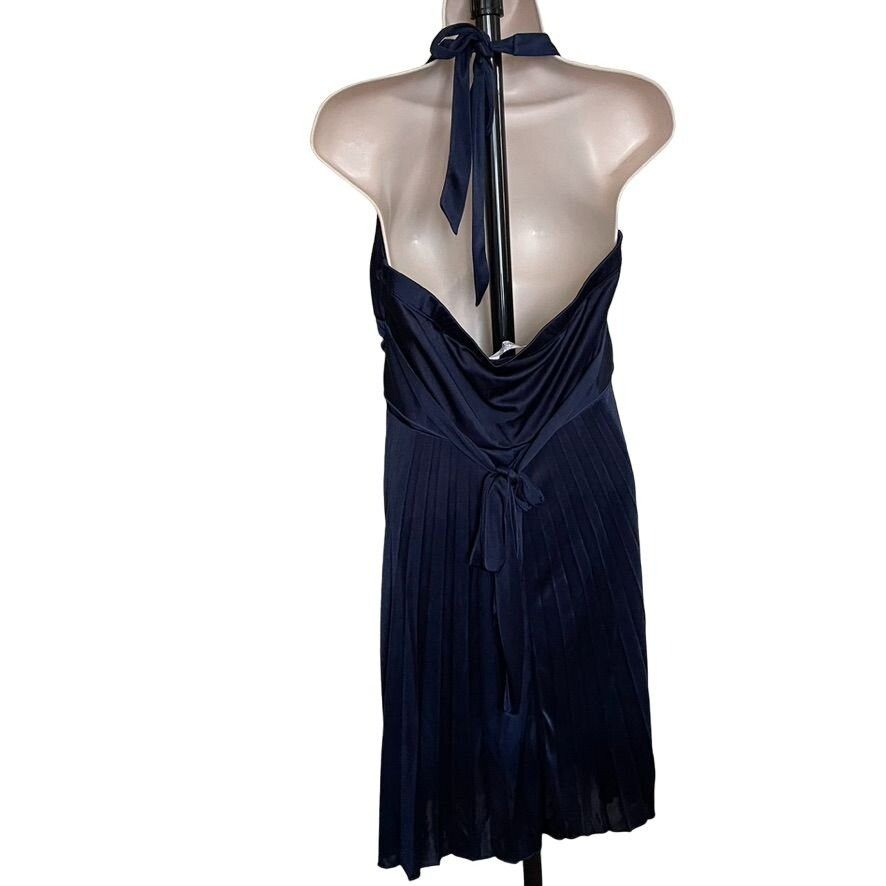 JCPenney Womens Formal Navy Blue Pleated Halter Party Dress Size Larg |  Grailed