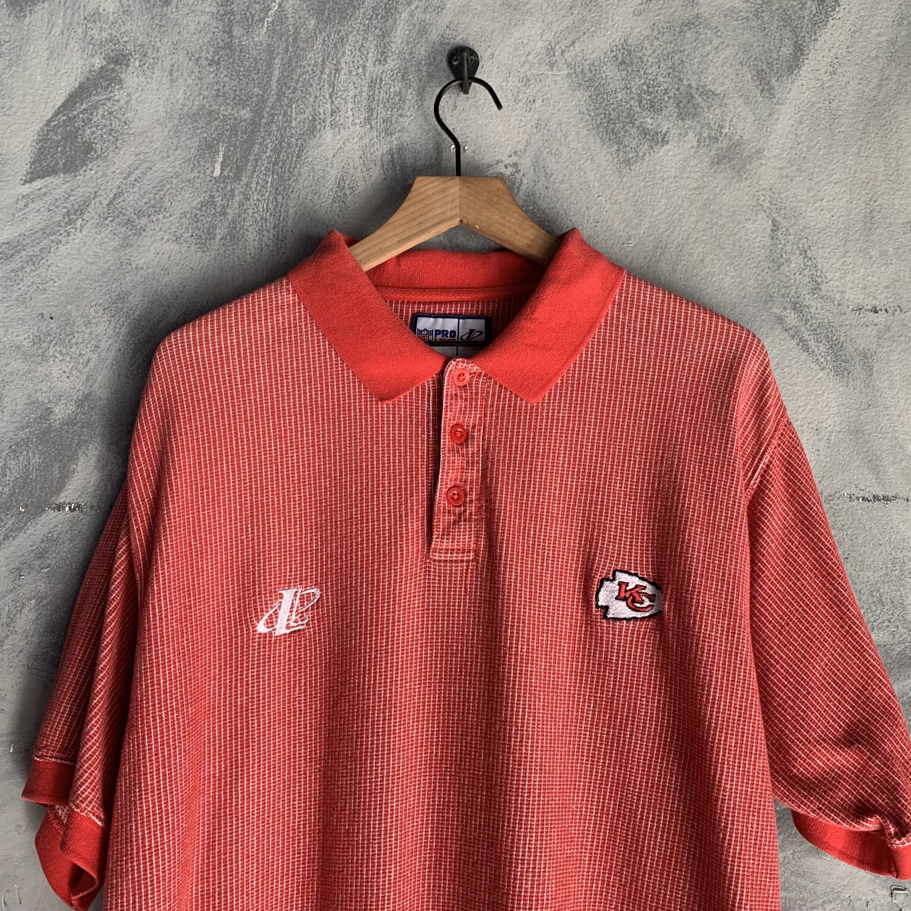NFL Vtg Kansas City Chiefs Logo Athletic Polo Shirt Mens L NFL Size US L / EU 52-54 / 3 - 2 Thumbnail
