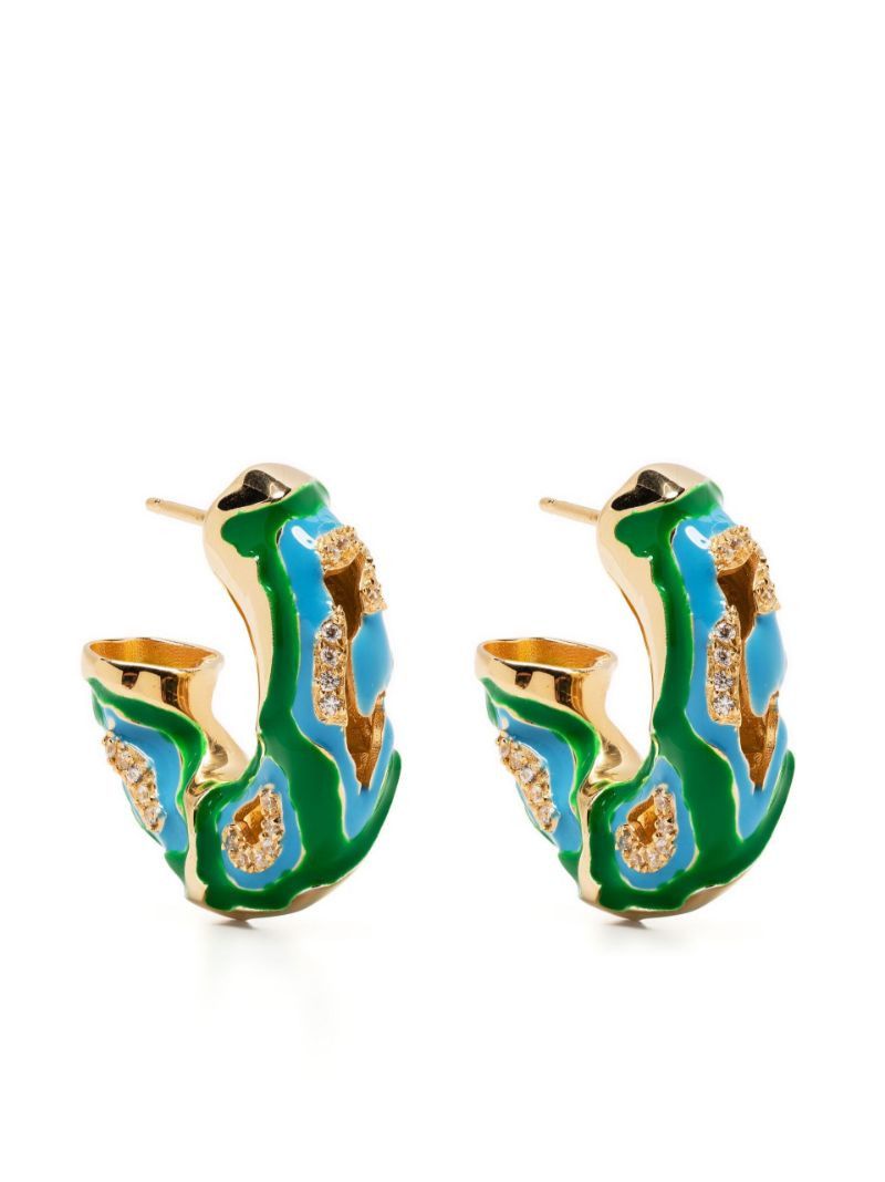 Bottega Veneta o1n1vont1124 Size: OS / Camo Earring in Green Size ONE SIZE - 1 Thumbnail