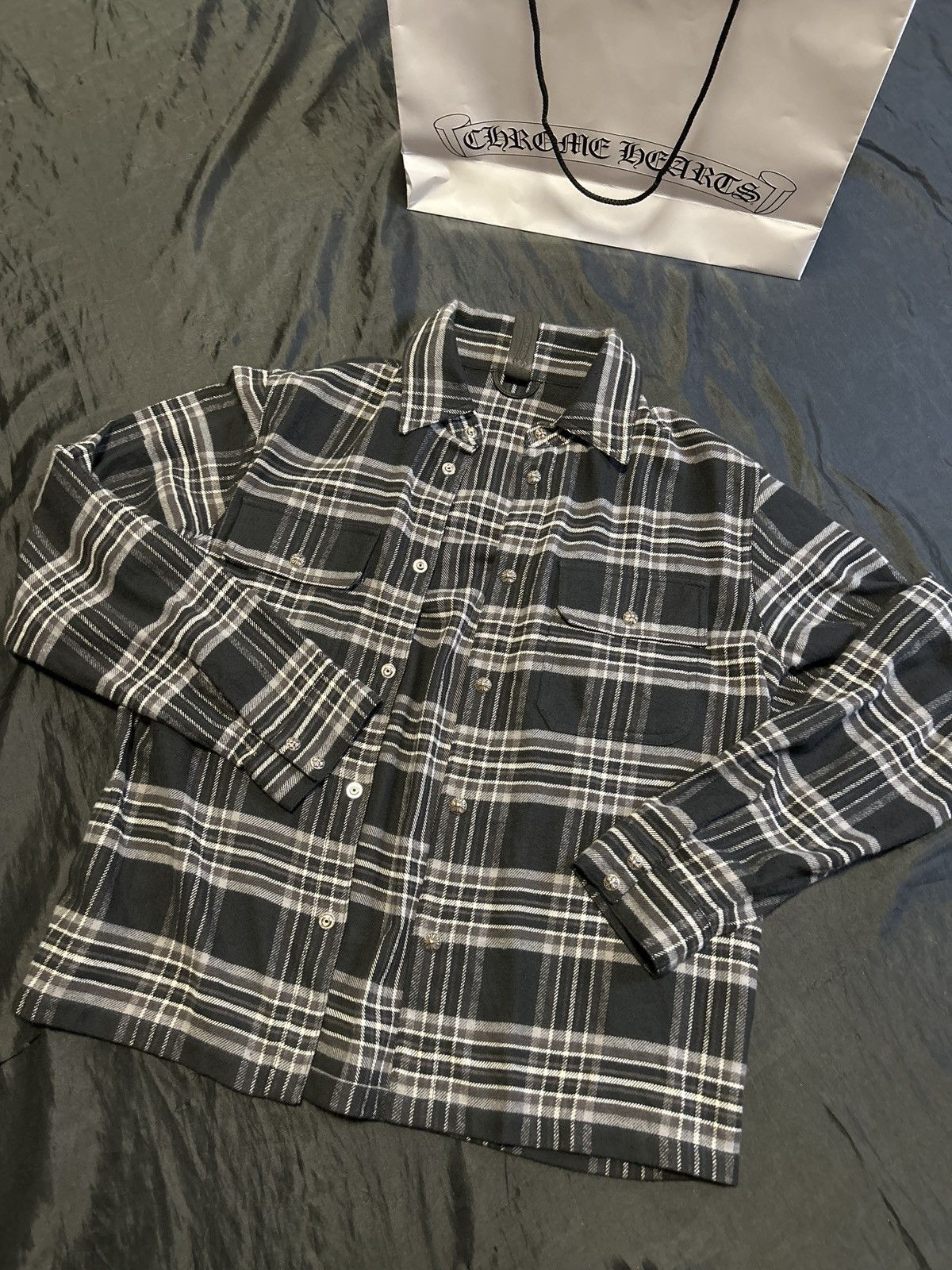 Chrome Hearts Chrome Hearts Black/Grey Plaid Flannel. Size US S / EU 44-46 / 1 - 1 Thumbnail