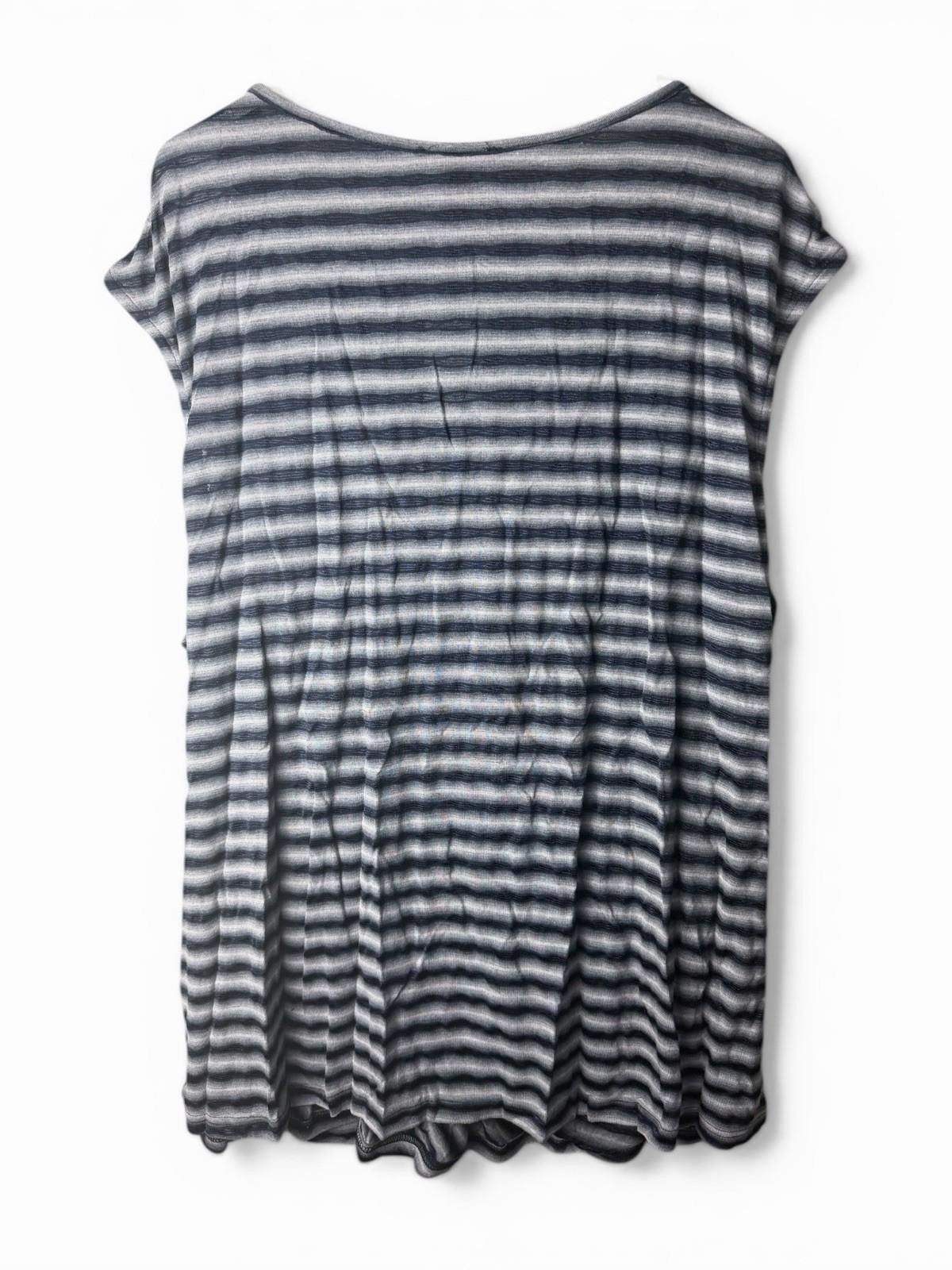 Other Suzanne Betro 3X Stripe Surplice Drape Top Blue Gray Size 3XL / US 20-22 - 3 Thumbnail