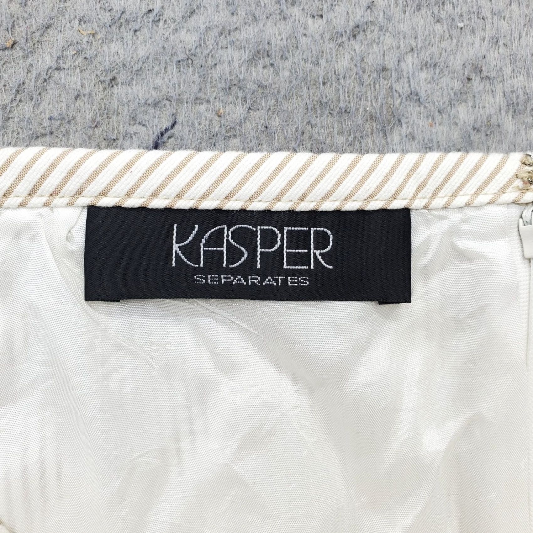 Kasper Kasper Straight & Pencil Skirt: Womens Size 12 Multicolor Striped Back Zip, Vented, Short Length, Casual Skirt Size 34" / US 12 / IT 48 - 5 Thumbnail