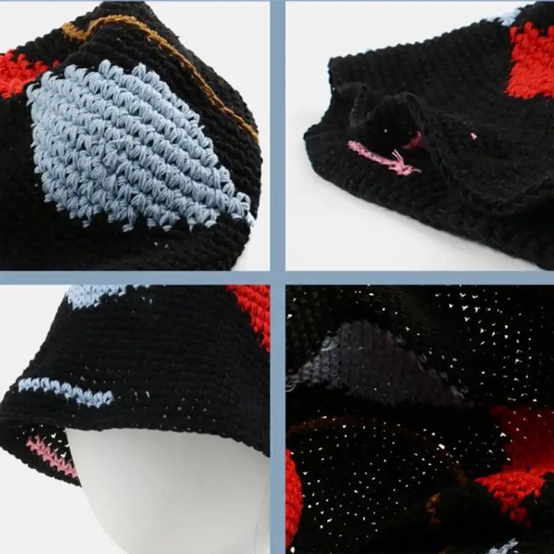 Japanese Brand Knitted Mix-color Bucket Hats Size ONE SIZE - 3 Thumbnail