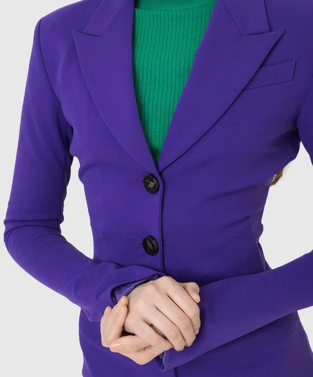 The Attico o1mle0526 Monica Blazer in Purple Size XS / US 0-2 / IT 36-38 - 4 Thumbnail