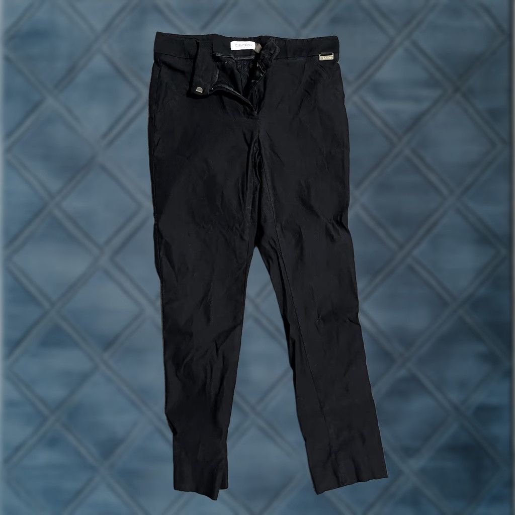 Calvin Klein Calvin Klein Black Dress Pants Womens Size 4 Slim Straight Career 28x26 Dress Pants Size 27" / US 4 / IT 40 - 1 Thumbnail