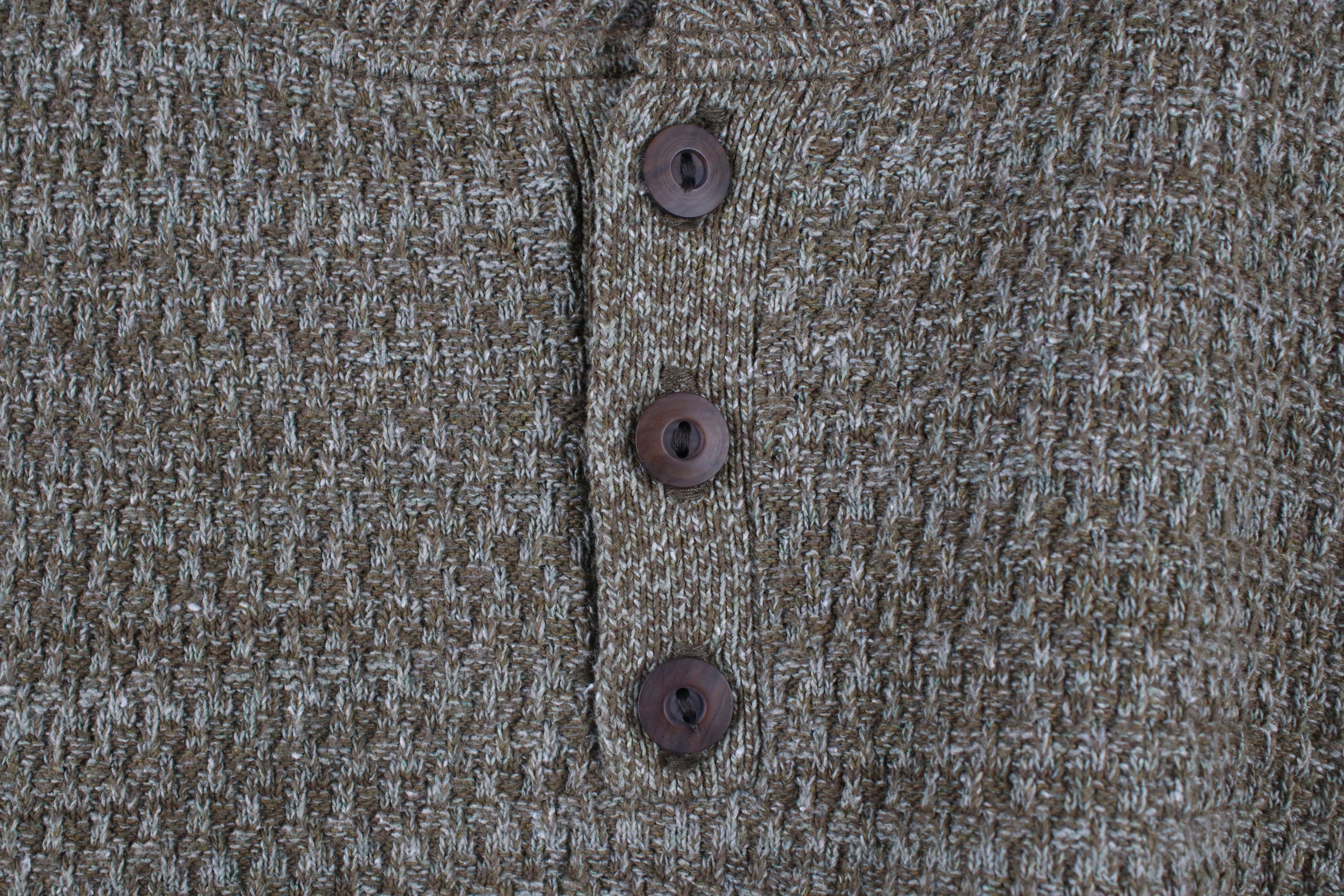 Vintage Vintage 90s Streetwear Knit Henley Sweater Heather Brown Size US XL / EU 56 / 4 - 4 Thumbnail