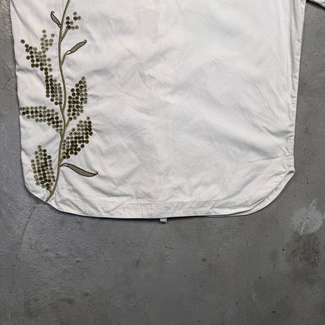 Maharishi Maharishi White Zip Shirt Embroidered Leaf Design Size US S / EU 44-46 / 1 - 11 Thumbnail