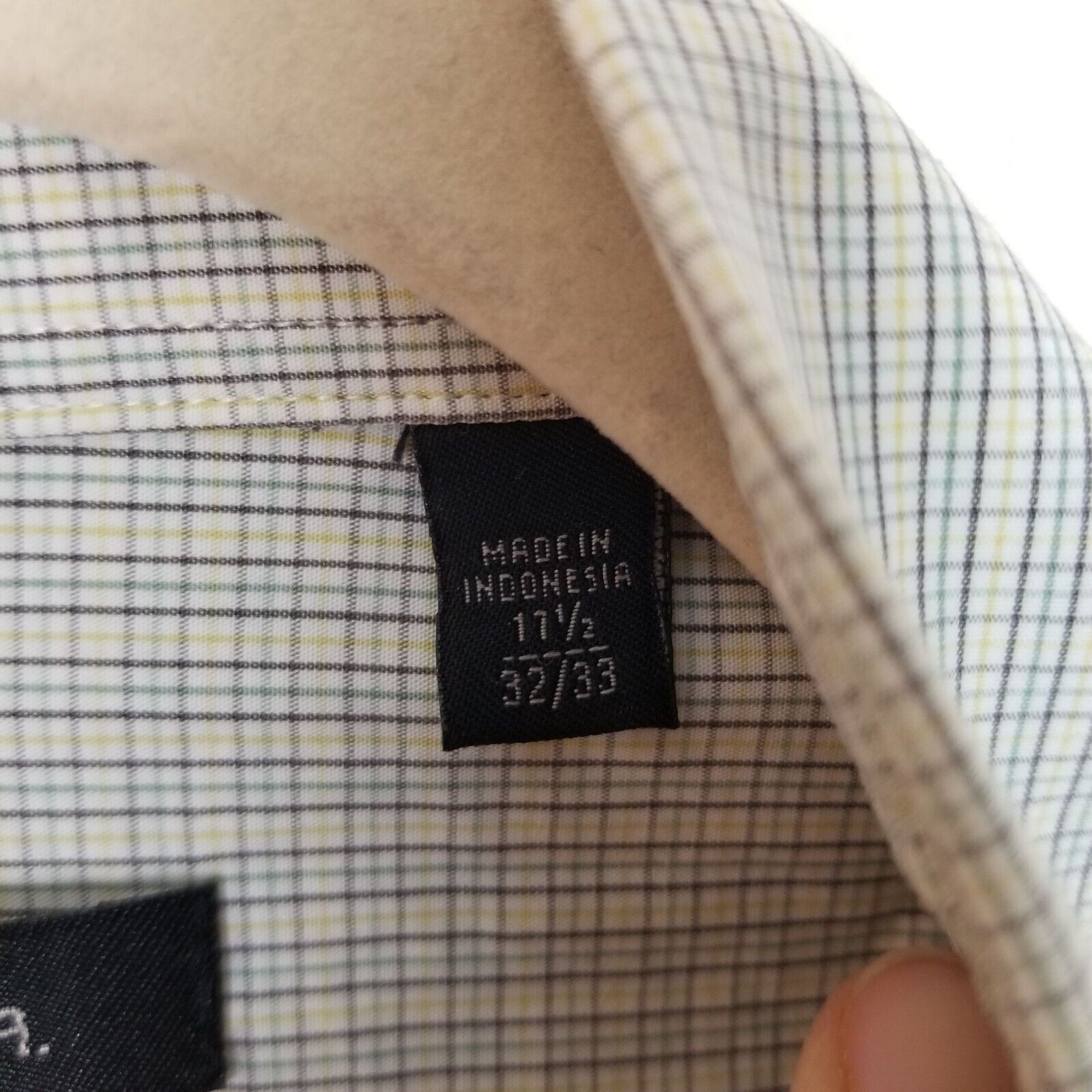 John Varvatos John Varvatos Mens Plaid Dress Shirt 32/33 Designer Career Size US XXL / EU 58 / 5 - 7 Thumbnail