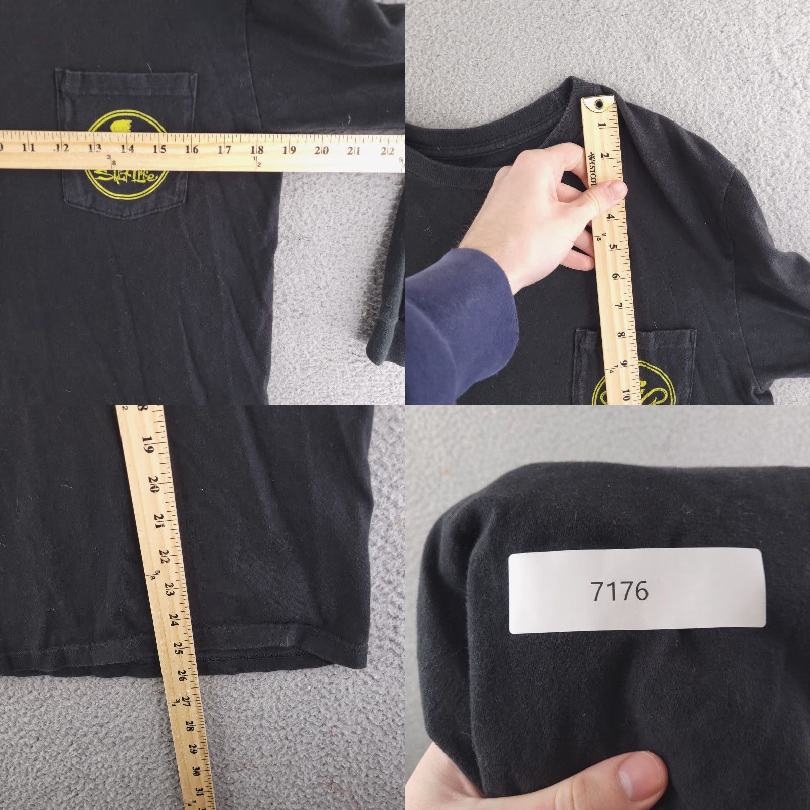 Vintage Salt Life Shirt Mens Small Long Sleeve Skull Crossbones Black Size US S / EU 44-46 / 1 - 8 Thumbnail