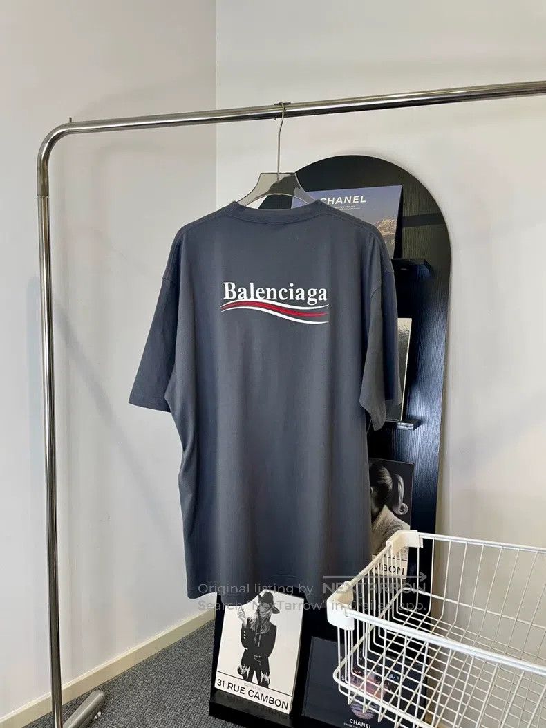 Balenciaga Balenciaga White Coke Embroidered Black and Grey Short Sle Size US L / EU 52-54 / 3 - 2 Thumbnail