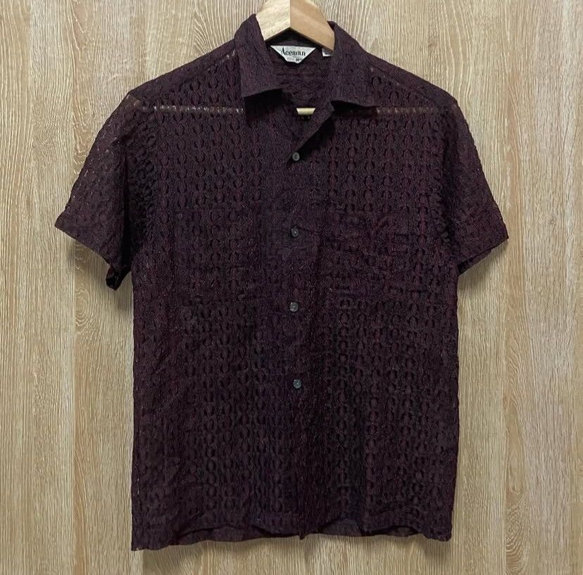 Vintage Vtg Lace Shirt Rare Design Size US M / EU 48-50 / 2 - 2 Thumbnail