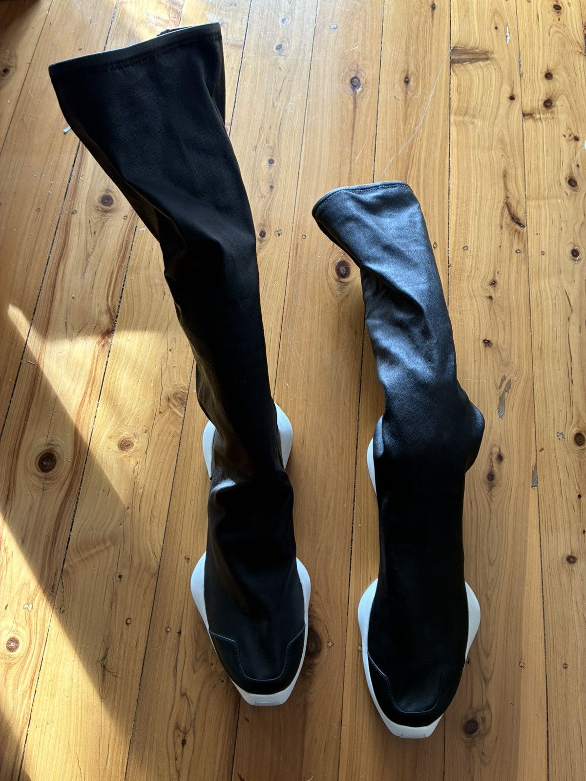 Adidas × Rick Owens RICK OWENS ADIDAS RUNNER STRETCH BOOT SOCK RAMONES GEOBASKET Size US 10 / EU 43 - 7 Thumbnail