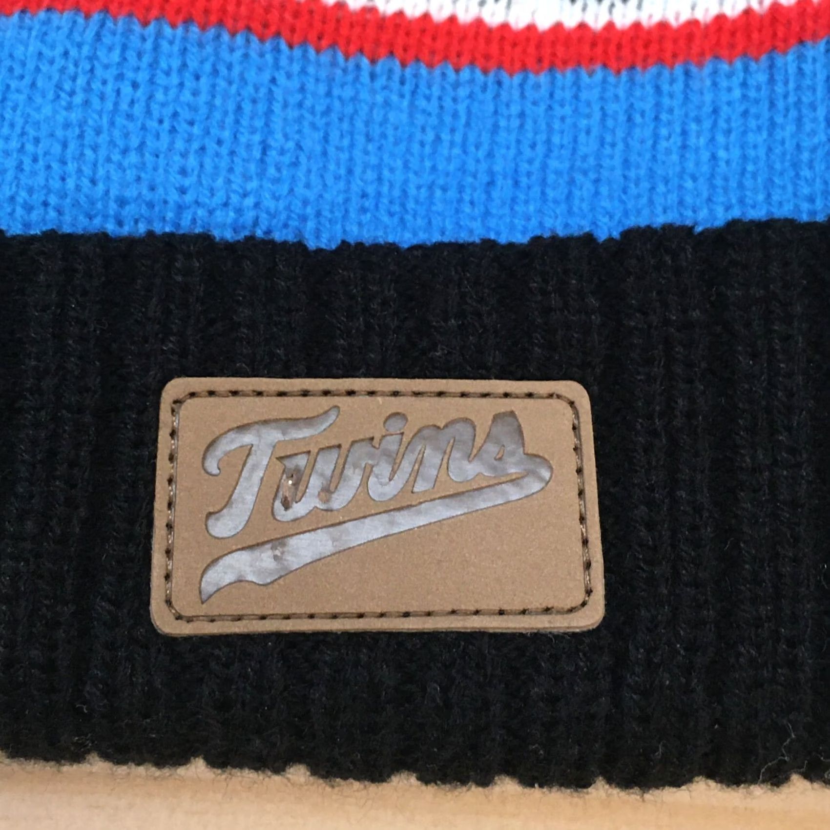 Twins Minnesota Twins Pompom Beanie Hat Mens Blue Red OS Cuff Knitted Caribou Coffee Size ONE SIZE - 7 Thumbnail