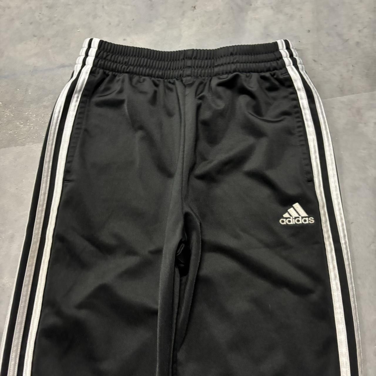 Adidas × Vintage Crazy Vintage Y2K/2000s Black Adidas Striped Essential Sweatpants! Size US 28 / EU 44 - 3 Thumbnail