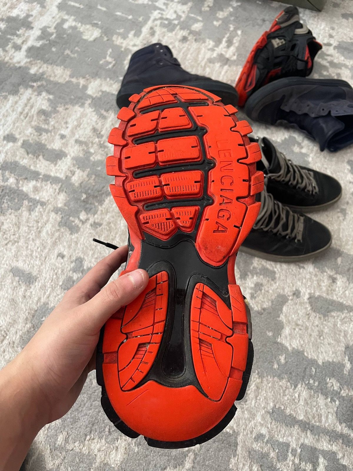 Balenciaga Balenciaga Track 2 Open Sneaker in Black/Red/Grey Size US 9 / EU 42 - 13 Thumbnail