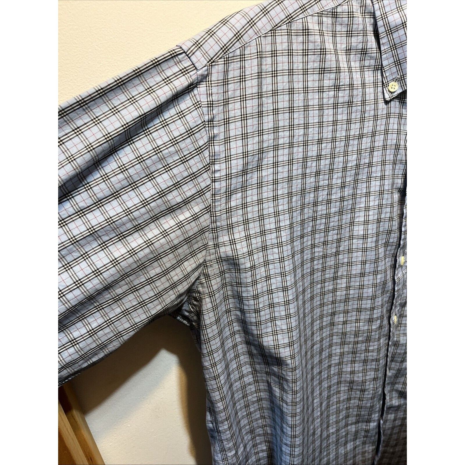 Burberry Burberry Men M Blue Plaid Long Sleeve Button Up Cotton Shirt Size US M / EU 48-50 / 2 - 9 Thumbnail