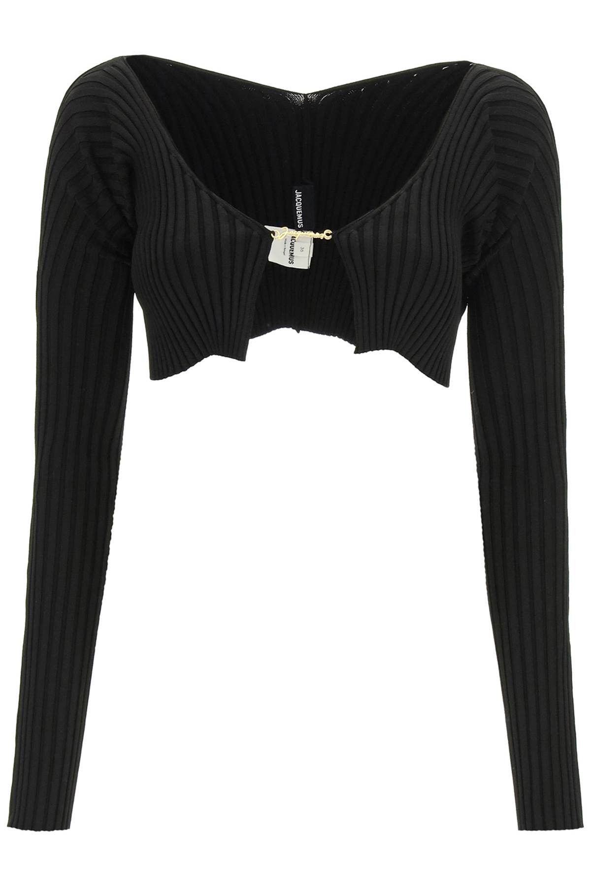 image of Jacquemus La Maille Pralù Micro Cardigan in Black, Women's (Size Small)